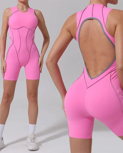 Women's Short Sports Jumpsuit - Gym & Workout Jumpsuit for Women