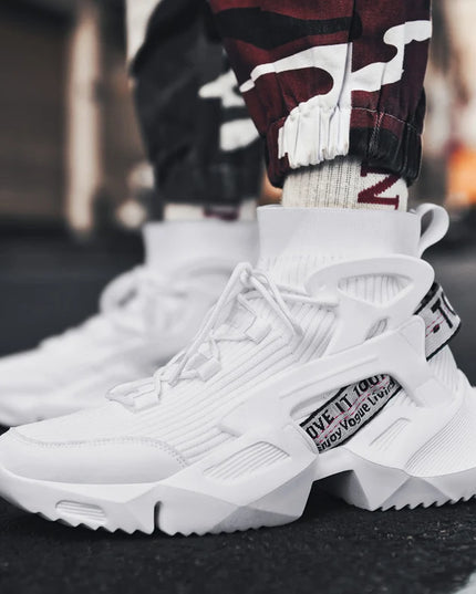 Premium High-Top Men’s Sneakers with Thick Soles