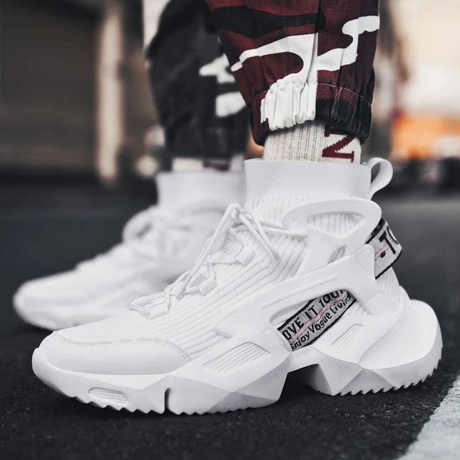 Premium High-Top Men’s Sneakers with Thick Soles