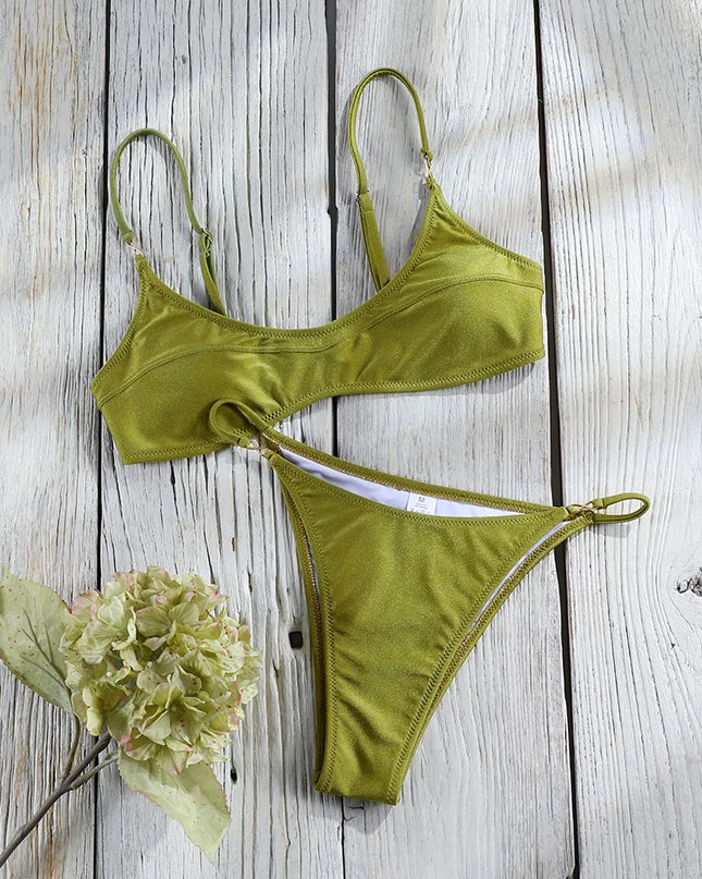 Women's High-Cut Push-Up Bikini Two-Piece Swimwear