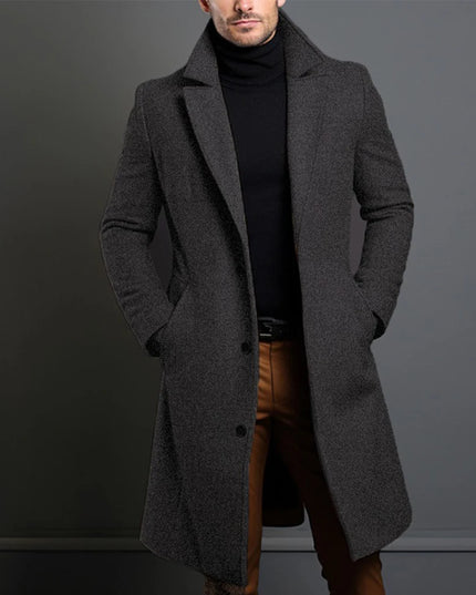 Men's Single-Breasted Trench Coat