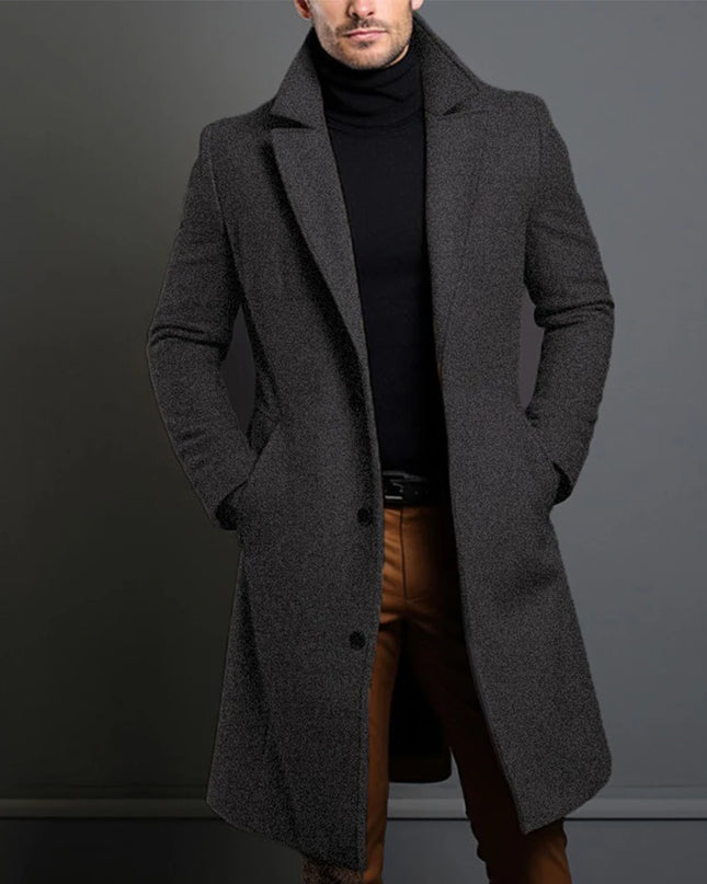 Men's Single-Breasted Trench Coat