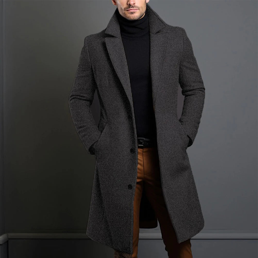 Men's Single-Breasted Trench Coat