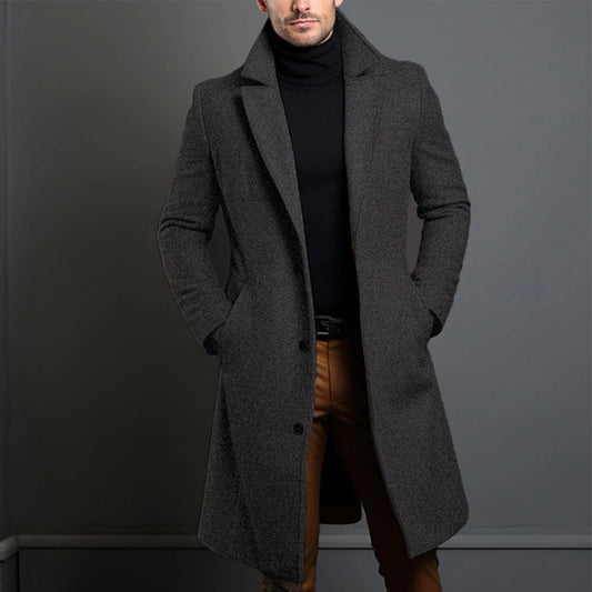 Men's Single-Breasted Trench Coat