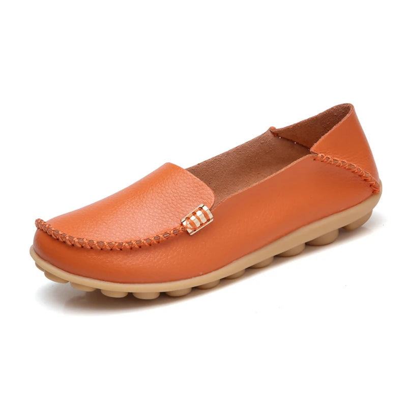 Women's Faux Leather Slip-On Flat Shoes – Comfortable & Stylish Flat Shoes