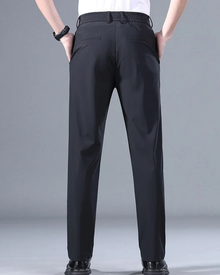 Men's Korean Classic Stretch Trousers with Elastic Waist - Slim Fit