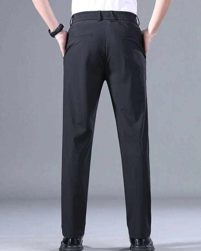 Men's Korean Classic Stretch Trousers with Elastic Waist - Slim Fit