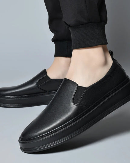 Men's Genuine Leather Slip-On Casual Shoes with Soft Sole