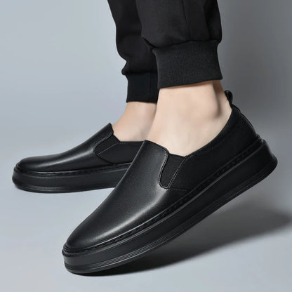 Men's Genuine Leather Slip-On Casual Shoes with Soft Sole