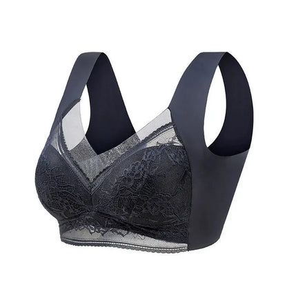 Women's Wireless Lace Push-Up Bralette in Ice Silk Seamless Design