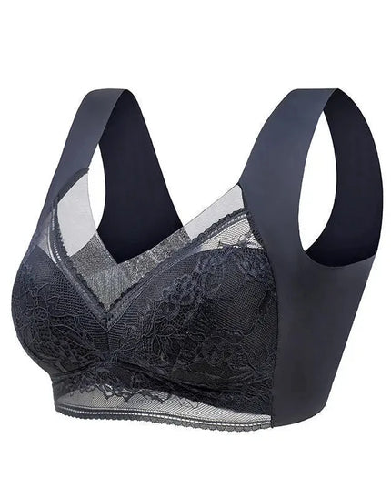 Women's Wireless Lace Push-Up Bralette in Ice Silk Seamless Design