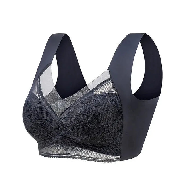 Women's Wireless Lace Push-Up Bralette in Ice Silk Seamless Design