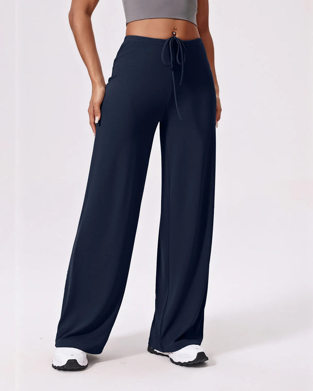 Women's Wide-Leg Sports Sweatpants with Loose Fit and Elastic Waist