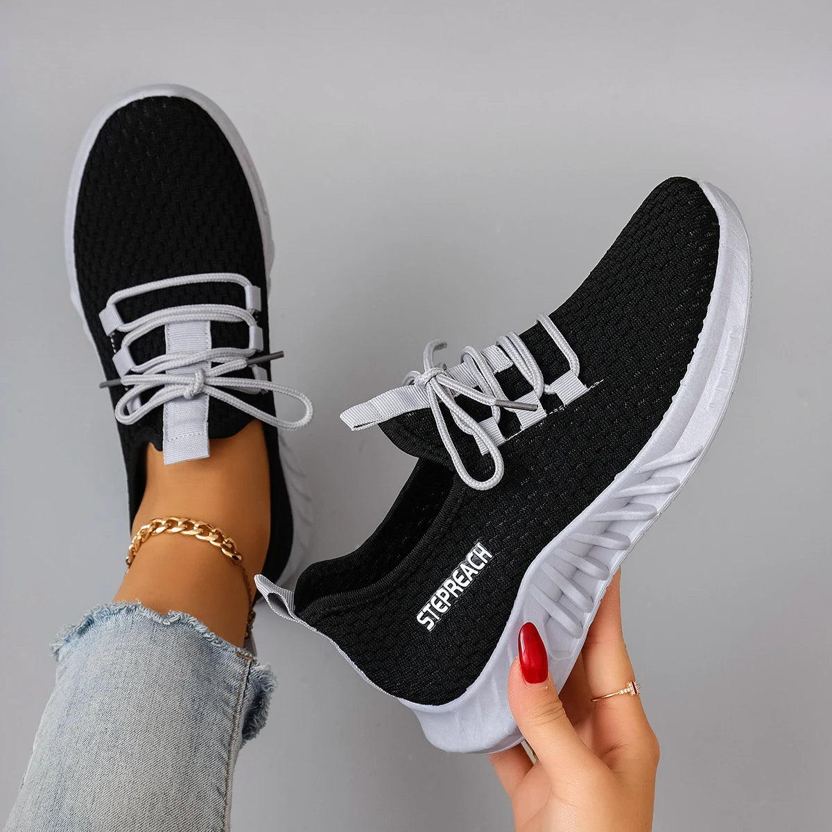 Women's Breathable Mesh Flat Sneakers