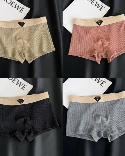 4-Pack Men’s Knitted Plaid Boxer Briefs – Comfortable, Stylish Men’s Underwear
