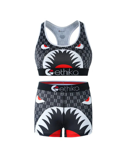 ETHIKA Women's Two-Piece Vest Shorts Swimsuit with Sweat-Absorbing and Quick-Drying Fabric