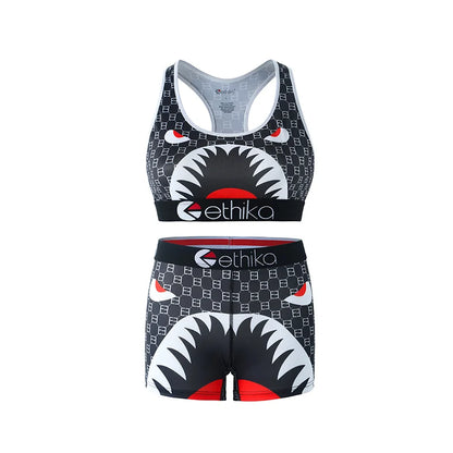 ETHIKA Women's Two-Piece Vest Shorts Swimsuit with Sweat-Absorbing and Quick-Drying Fabric