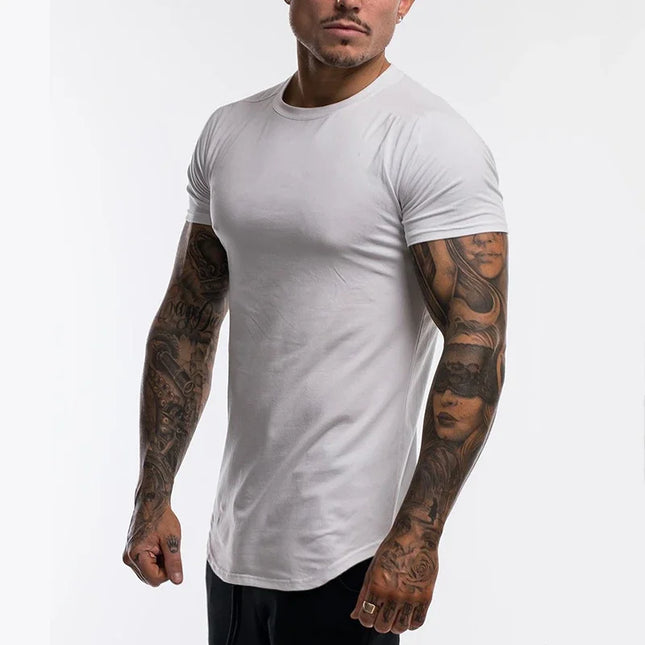 Men's Muscle Fit Short Sleeve T-Shirt - Premium Cotton Fabric - Various Colors