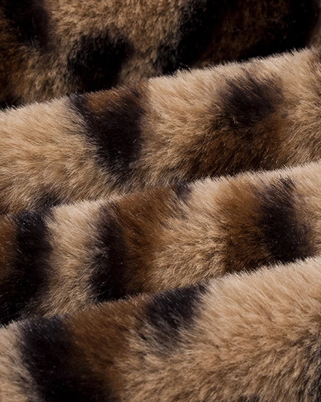 Women's Leopard Print Faux Fur Jacket