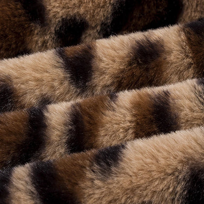 Women's Leopard Print Faux Fur Jacket