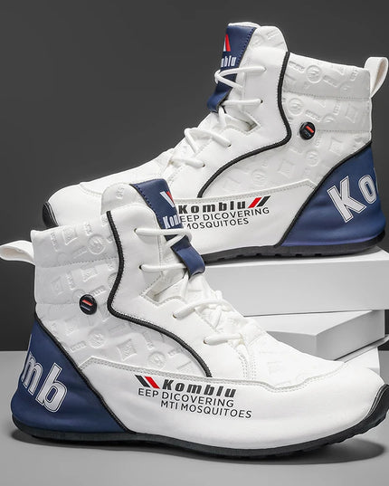 Men’s High-Top Casual Sneakers with Trendy Embossed Design and Shock-Absorbing Comfort