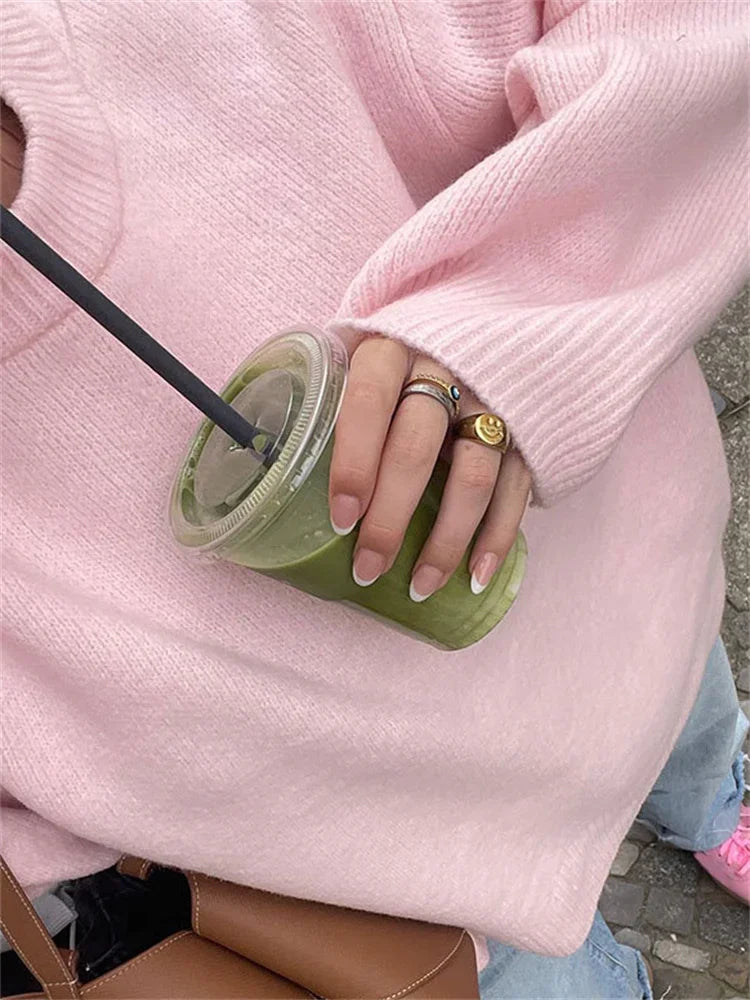 Women's Loose Fit Long Sleeve Knit Sweater