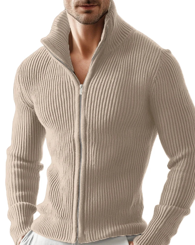 Men's Slim Fit Zipper Stand Collar Jacket