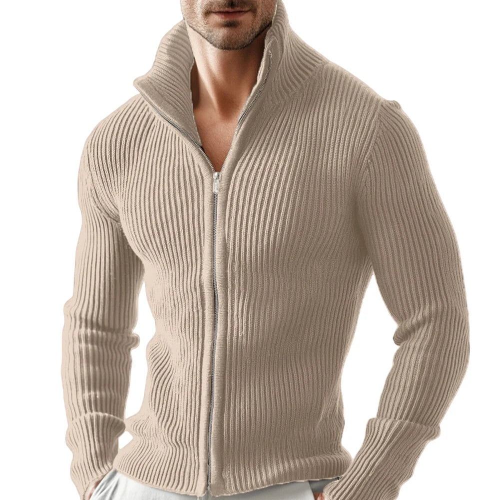 Men's Slim Fit Zipper Stand Collar Jacket