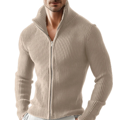 Men's Slim Fit Zipper Stand Collar Jacket