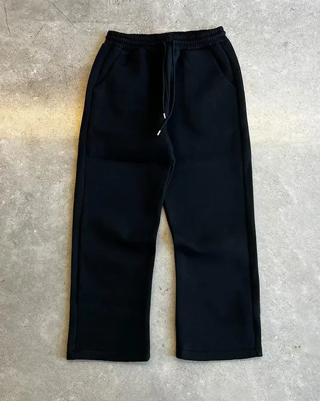 Men's Two-Piece Fleece Hooded Sweater and Loose Fit Sweatpants Set