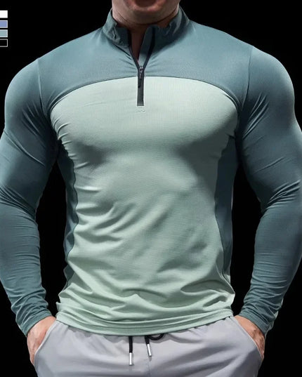 Men's Half-Zip Long-Sleeve Stretch Sweater
