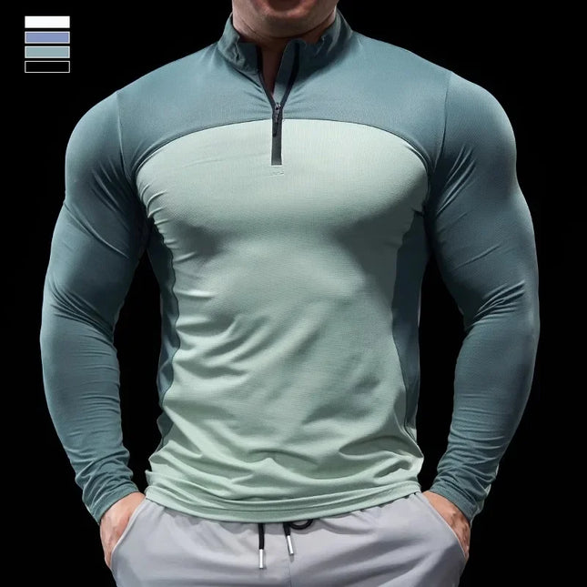 Men's Half-Zip Long-Sleeve Stretch Sweater