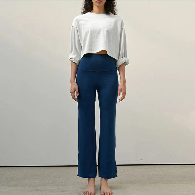 Women's Cotton Casual Long-Sleeved Cropped Loose Sweater