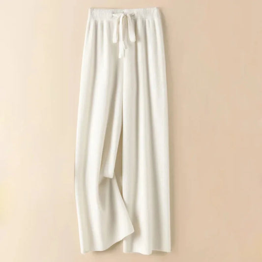 Women's High Waist Thick Knitted Soft Elastic Straight Sweatpants
