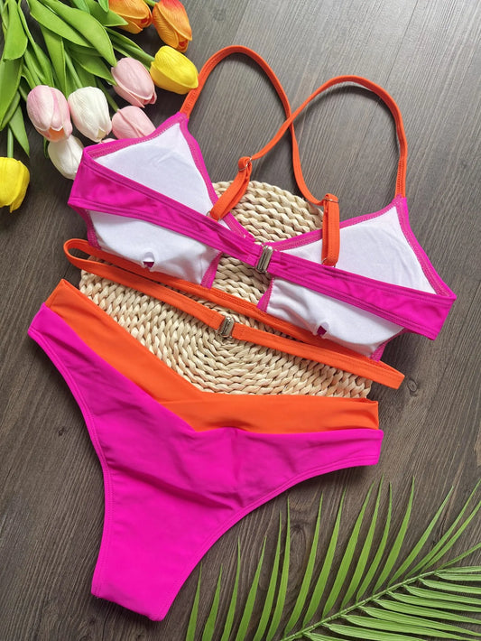 Women's Brazilian Two-Piece Triangle Thong Bikini Set