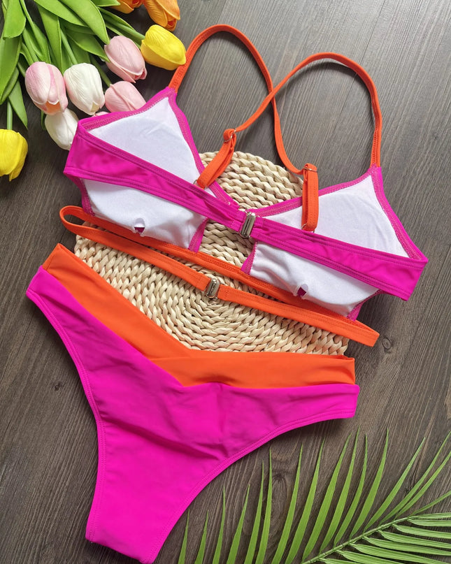 Women's Brazilian Two-Piece Triangle Thong Bikini Set