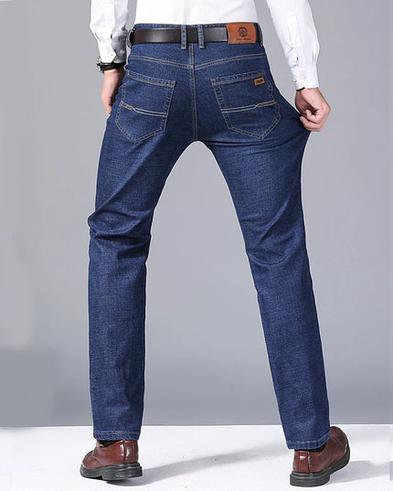 Men's Straight Fit Denim Jeans - Classic & Durable Men's Casual Straight Leg Denim Pants