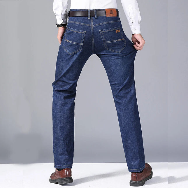 Men's Straight Fit Denim Jeans - Classic & Durable Men's Casual Straight Leg Denim Pants