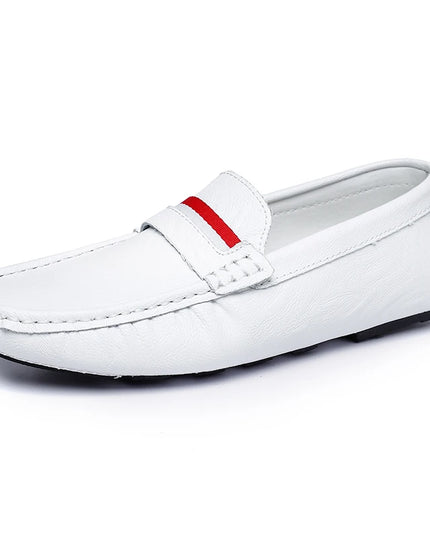 Strongshen Men's Slip-On Leather Flats Shoes