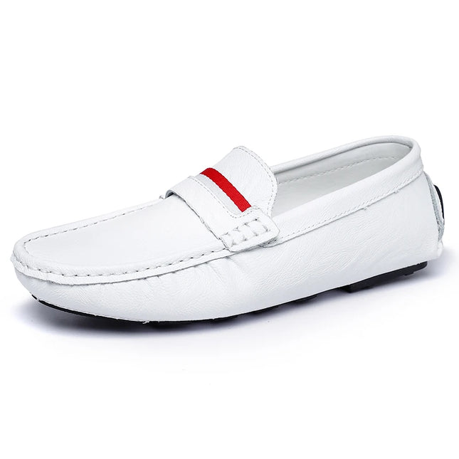Strongshen Men's Slip-On Leather Flats Shoes