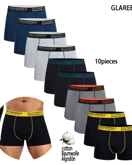10-Pack Men’s Black Cotton Boxer Shorts