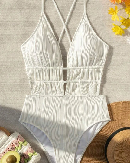 Luxury Women's Deep V Backless One-Piece Swimsuit