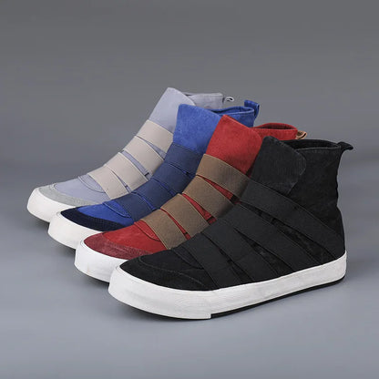 Men's High Top Slip-On Canvas Sneakers - Stylish & Comfortable Flats