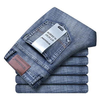 Men's Classic Straight Fit Stretch Denim Jeans - Regular Length