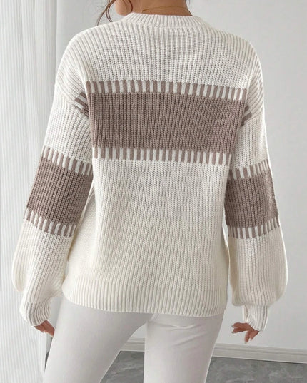 Casual Women's Knit Pullover with Stripes