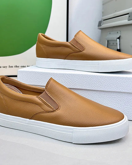 Men's Faux Leather Slip-On Sneakers