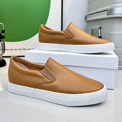 Men's Faux Leather Slip-On Sneakers
