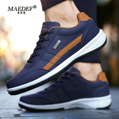 MAEDEF Men’s Waterproof Faux Leather Sneakers