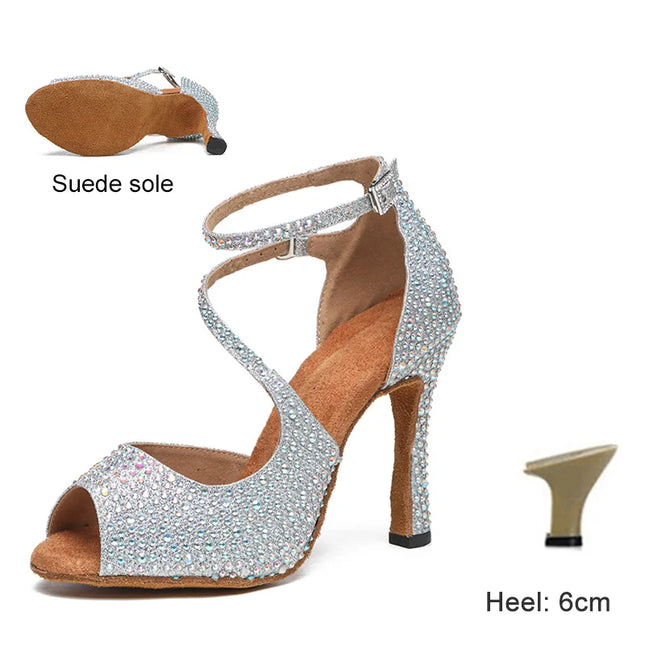 DKZSYIM Women’s Rhinestone High Heels