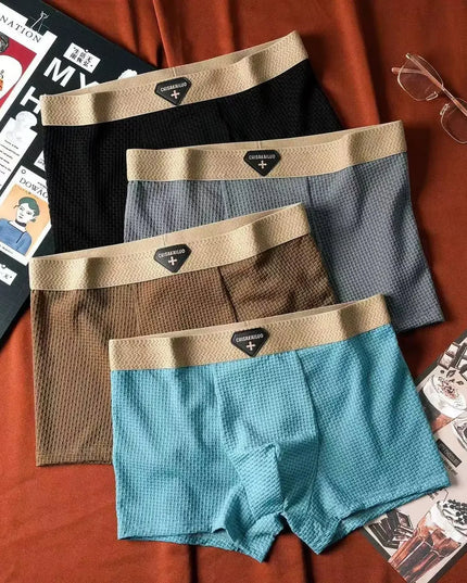 3-Pack Men's Ice Silk Boxers - Cool, Breathable, and Comfortable